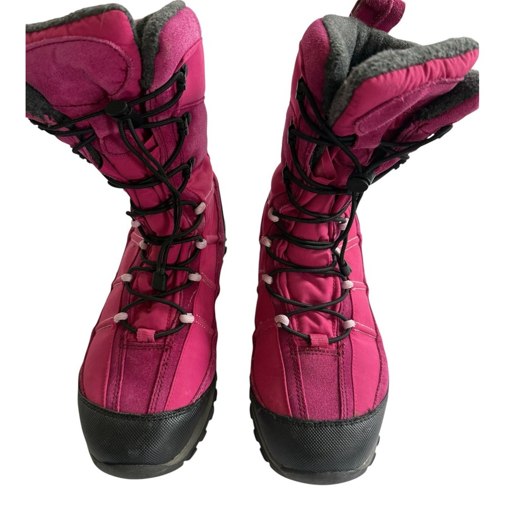 Lands End Hiking Boots Women's 30525 Pink Laceup Round Toe Mid Calf Size 6 M